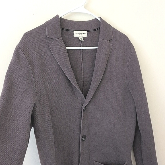 Crosby & Howard Mens Med Knit Blazer Jacket Sport Coat Gray Preppy Classic - Picture 5 of 8